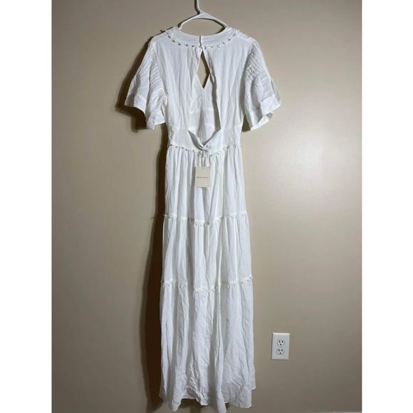 New Magali Pascal Embroidered Lace Midi Dress Size Medium Off White - Picture 2 of 7